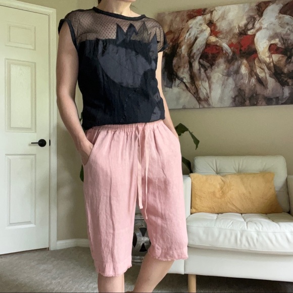 cloth & stone Pants - 𝅺NWOT Cloth & Stone Blush Pink Linen Long Shorts